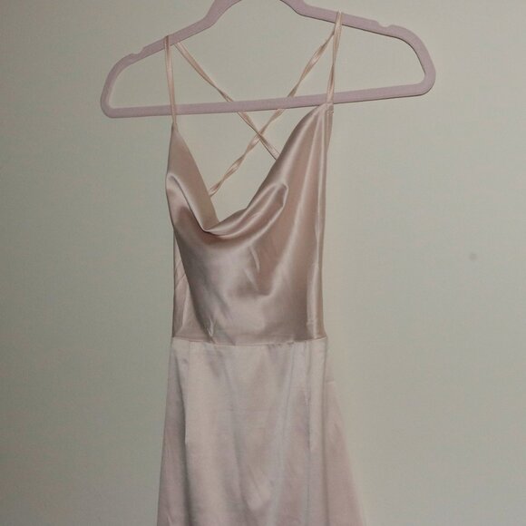 Backless Split Thigh Side Dress -SHEIN - Picture 3 of 10